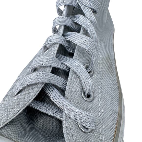 Converse Chuck Taylor All Star High Top Sneakers‎ Womens 10 Sparkle Silver Gray - Picture 9 of 11